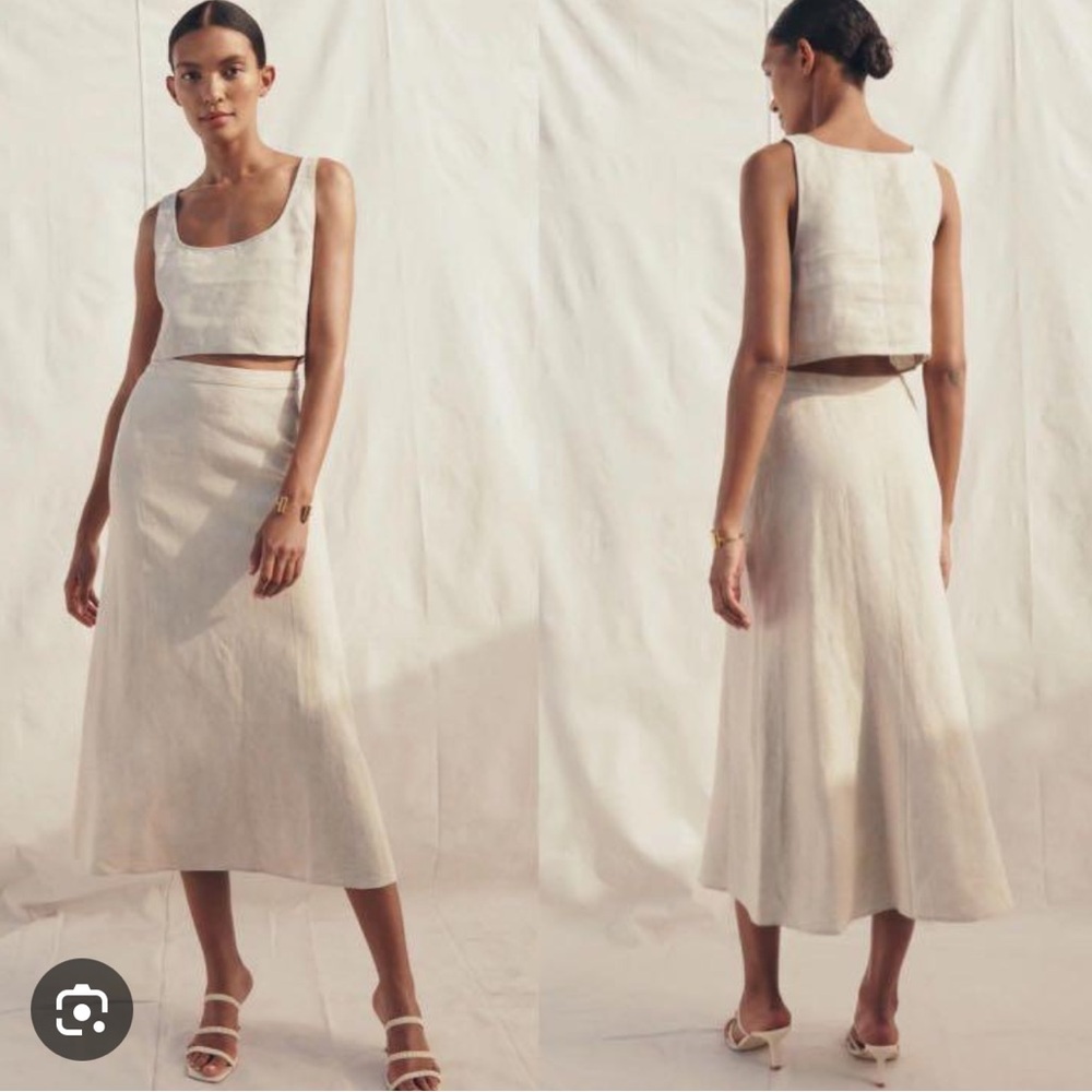 Reformation Silas Linen Skirt